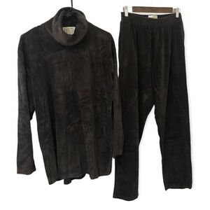 Vintage duffel outdoor brown long sleeve turtle neck shirt and matching pants